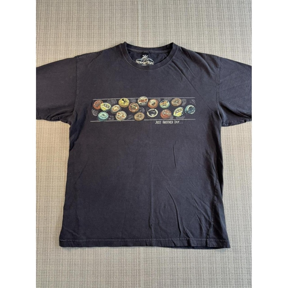 Newport Blue beer caps Just Another Day T-shirt